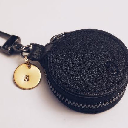 The Ring Keeper in Black & Gun Metal, adorned with stainless steel "S" charm in gold finish.